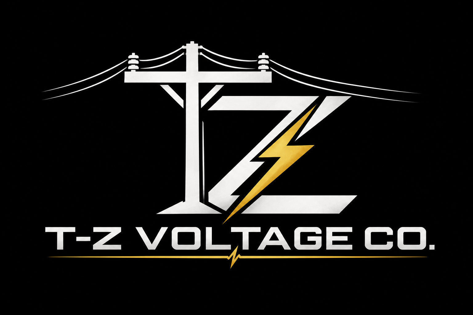 T-Z Voltage Co. electrical power line and lightning bolt logo